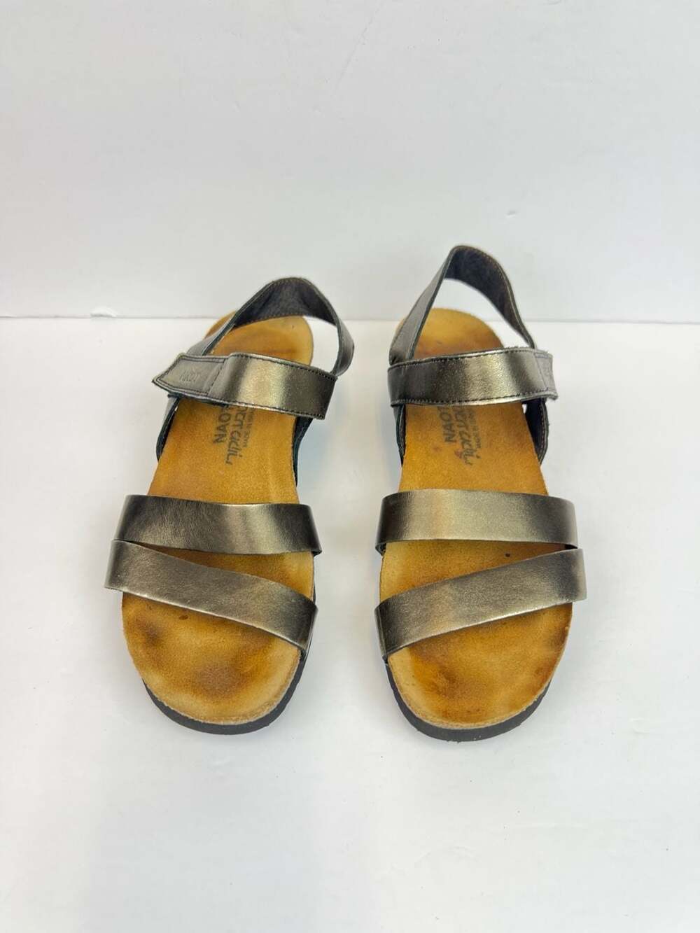 Naot Kayla Metallic Bronze Leather Wedge Sandals US 7 Euro 38